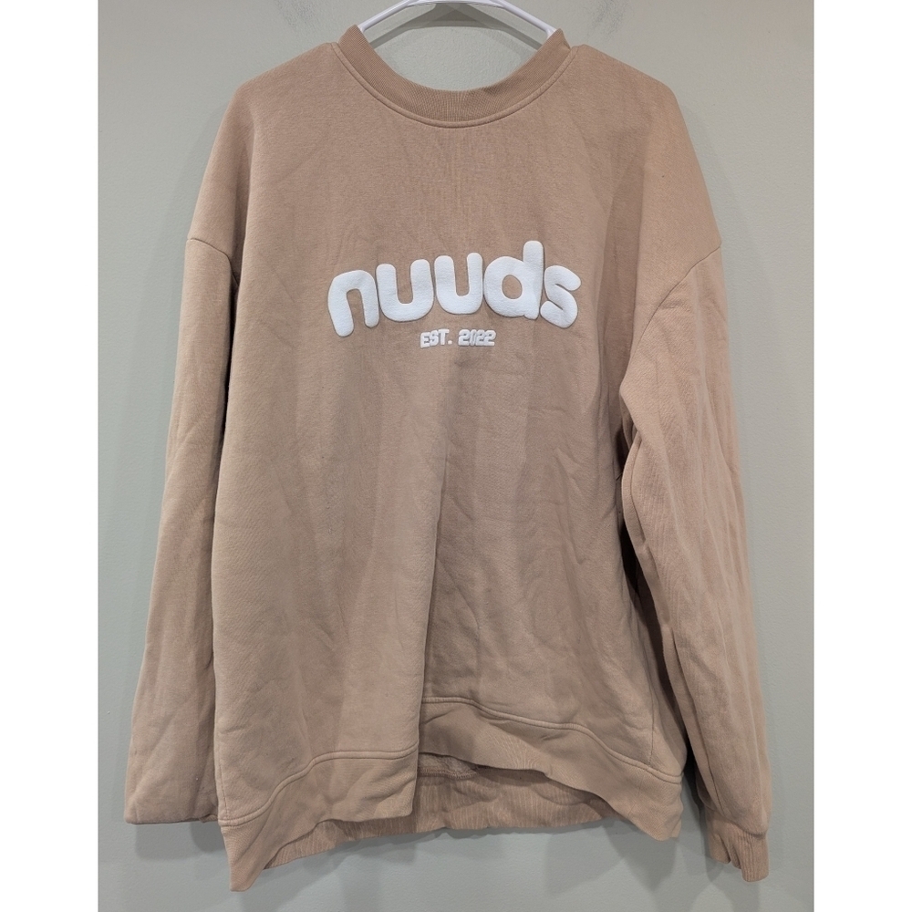 Nuuds Birthday Crewneck Sweatshirt In Sand Size Large